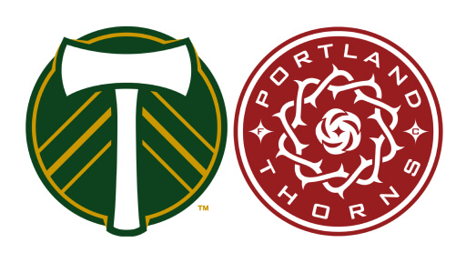 Portland Timbers and Thorns logos